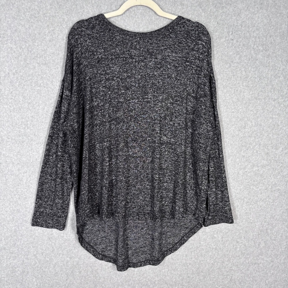 Quince Brushed Long Sleeve‎ Lounge Tee Large Charcoal Knit Oversized Soft Comfy